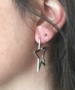 Boucle d'oreille acier étoile fixe