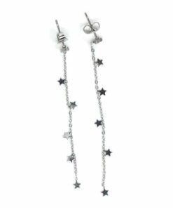 Boucle d'oreille acier fil d'étoiles