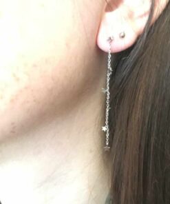 Boucle d'oreille acier fil d'étoiles