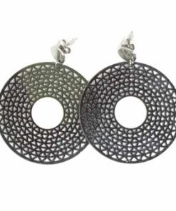 Boucle d'oreille acier rond ajouré