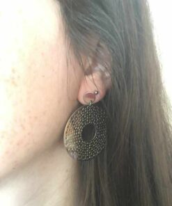 Boucle d'oreille acier rond ajouré