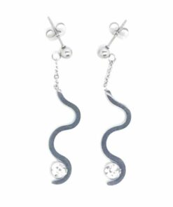 Boucle d'oreille acier serpentin strass