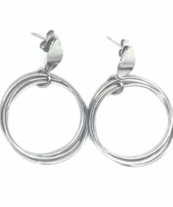 Boucle d'oreille acier trio de cercle