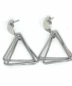 Boucle d'oreille acier trio de triangle