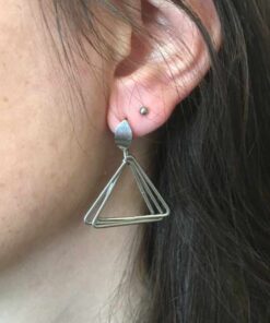 Boucle d'oreille acier trio de triangle