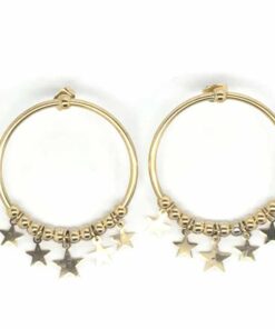 Boucle d'oreilles acier couleur or créole d'étoile