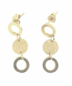Boucle d oreilles acier couleur or cascade de rond