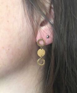 Boucle d oreilles acier couleur or cascade de rond
