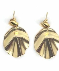 Boucle d'oreilles acier couleur or vague