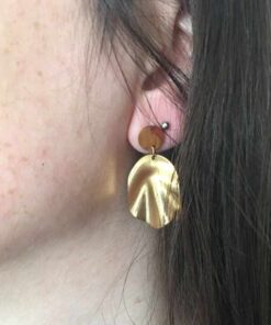 Boucle d'oreilles acier couleur or vague
