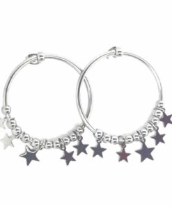 Boucle d'oreilles acier créole d'étoile