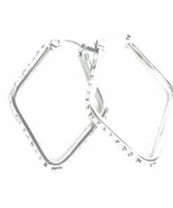 Boucle d'oreilles acier créole losange strass petite