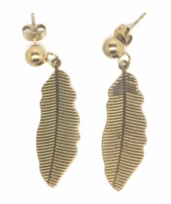 Boucle d'oreilles acier grande plume