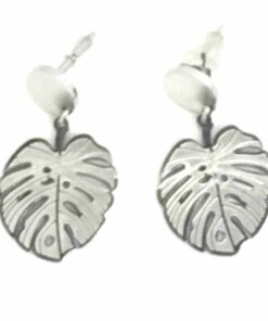 Boucle d'oreilles acier monstera