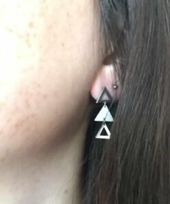 Boucle d oreilles acier cascade de petits triangles