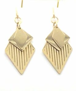Boucle d oreilles acier couleur or losange