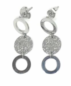 Boucle d oreilles acier cascade de rond