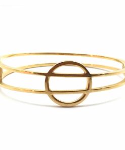 Bracelet acier couleur jaune cercle