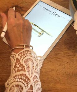 Bracelet acier couleur jaune clou strass
