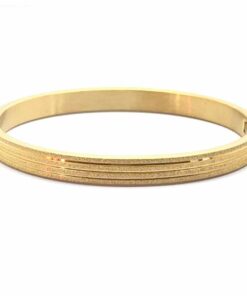 Bracelet acier couleur jaune ligne large