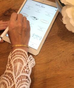 Bracelet acier couleur jaune ligne large ter
