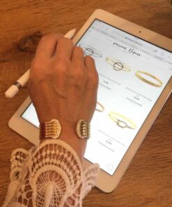 Bracelet acier couleur jaune style manchette ter