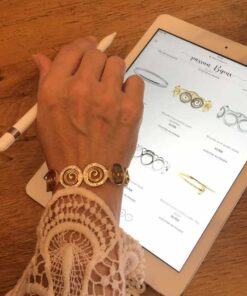 Bracelet acier couleur jaune tourbillon