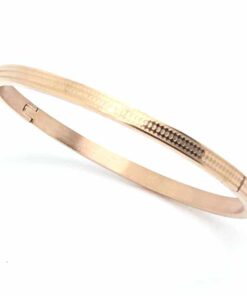 Bracelet acier couleur or rose chemin de fer bis