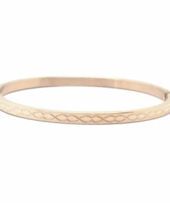 Bracelet acier couleur or rose entrelacé