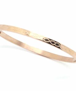Bracelet acier couleur or rose entrelacé bis