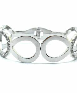 Bracelet acier goutte strass