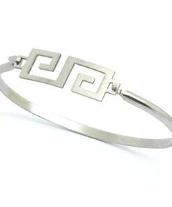 Bracelet acier grand signe infini grec bis