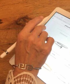 Bracelet acier grand signe infini grec