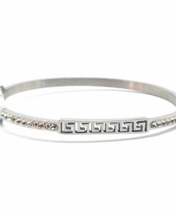 Bracelet acier signe infini grec et strass