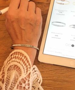 Bracelet acier signe infini grec et strass ter
