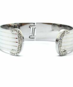 Bracelet acier style manchette bout strass