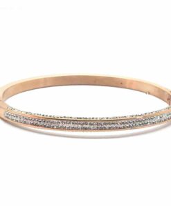 Bracelet acier couleur or 3 faces strass