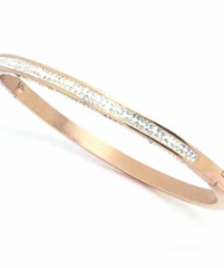Bracelet couleur or 3 faces strass bis