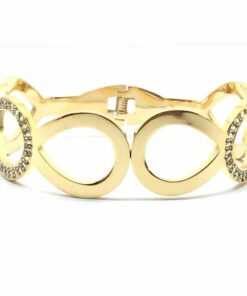 Bracelet couleur or goutte strass