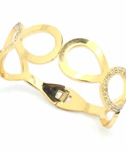 Bracelet couleur or goutte strass bis