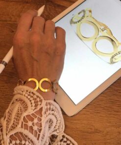 Bracelet couleur or goutte strass