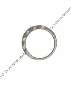 Bracelet souple Acier inoxydable cercle 5 strass