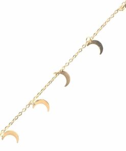 Bracelet souple Acier inoxydable couleur or 5 lunes