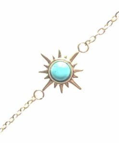 Bracelet souple Acier inoxydable couleur or etoile bleu