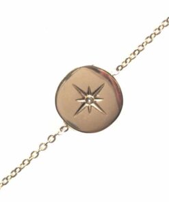 Bracelet souple Acier inoxydable couleur or etoile du nord