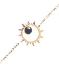 Bracelet souple Acier inoxydable couleur or soleil noir