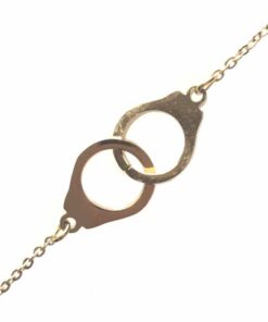 Bracelet souple Acier inoxydable couleur or style menotte