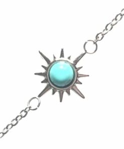 Bracelet souple Acier inoxydable couleur or etoile bleu