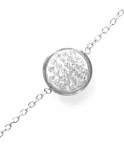 Bracelet souple Acier inoxydable rond strass