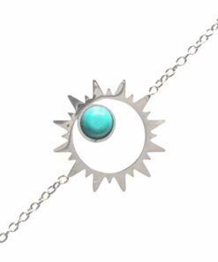 Bracelet souple Acier inoxydable soleil bleu